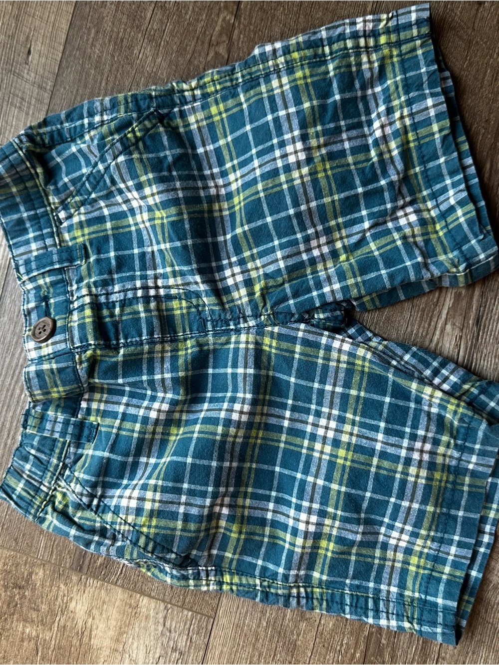 Gymboree Teal, Yellow and White Plaid Casual Shorts